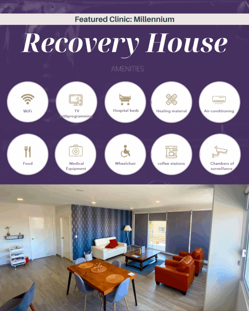 Millennium Clinic Tijuana plastic surgery recovery room