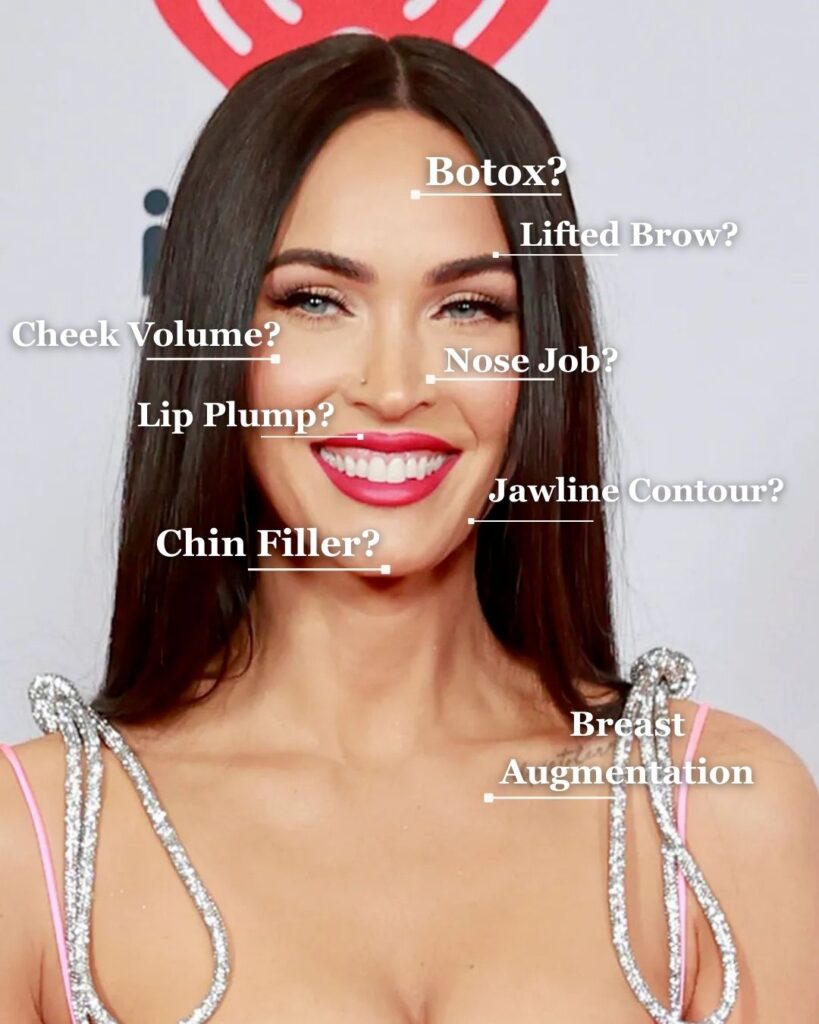 Megan Fox side-by-side facial transformation speculation
